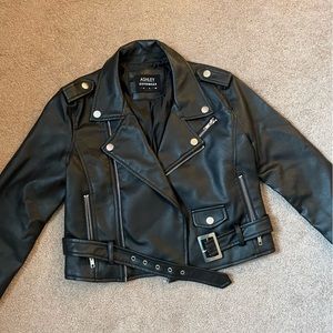 Black leather jacket